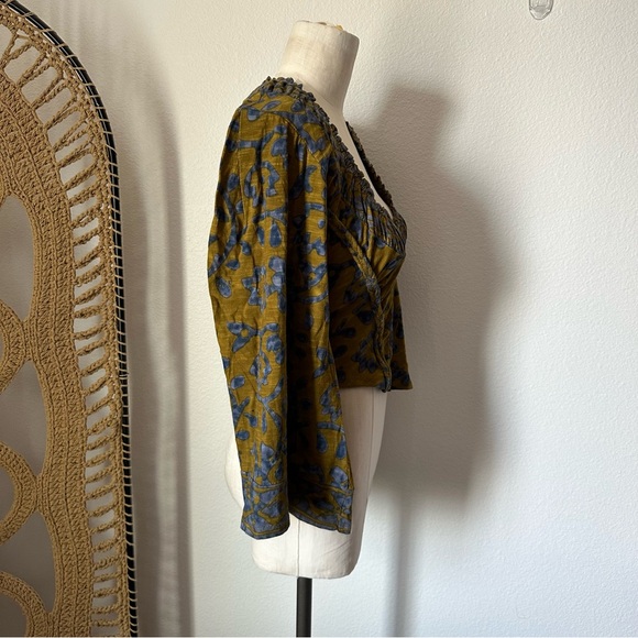 Free People On The Block Printed Wide Sleeve Cotton Top - Picture 6 of 7